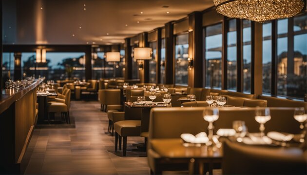 Luxury travel concept featuring fine dining in an exclusive fancy restaurant with exquisite cuisine and great service