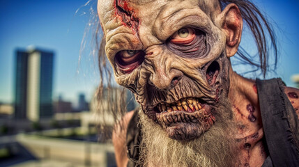 Apocalyptic Encounters: Zombie Spotted on a Los Angeles Street, Generative AI