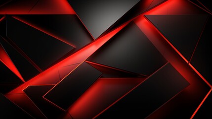 Obraz premium 3D wallpaper abstract triangle modern glows red, black colors