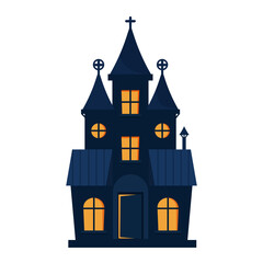 Halloween  haunted house. Vector graphics