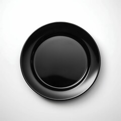 Fototapeta na wymiar Black Circle Plate, Isolated View. Generative ai