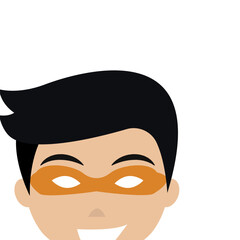 Isolated cute happy male super hero avatar character Vector