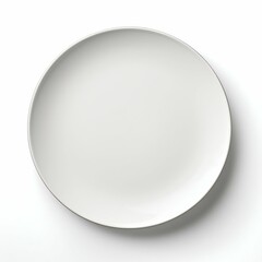 White Circle Plate, Isolated View. Generative ai