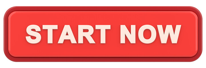 Start now button. 3D illustration.