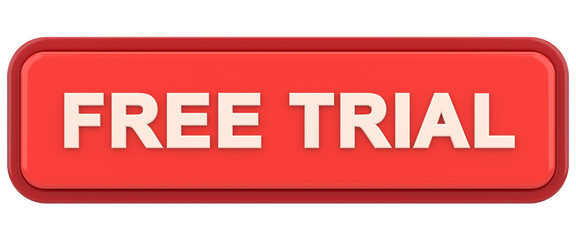 Free trial button. 3D illustration.