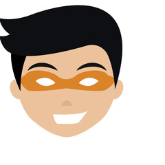 Isolated cute happy female super hero avatar character Vector