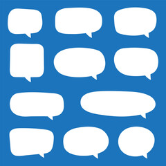 Speech bubbles. Speak bubble text, cartoon chatting box, message box. Cartoon balloon word design.