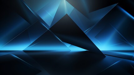 3D wallpaper abstract triangle modern glows blue