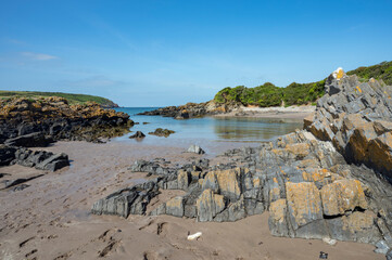 Dramatic rock formations on Angle Bay beach