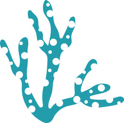 Handdrawn coral with dots