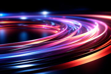 Glowing round illuminated lines with motion blur