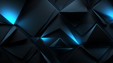 3D wallpaper abstract triangle modern glows blue