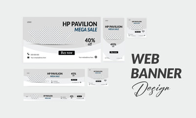 Modern website banner design. Simple header background for website design, 