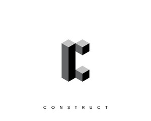 Modern construct logo design template for business identity. Structure vector design symbol.