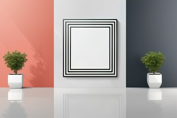 modern interior with empty picture framesmodern interior with empty picture framesmockup poster fram