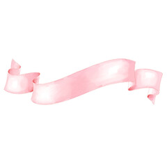 Watercolor Pink Ribbon Banner