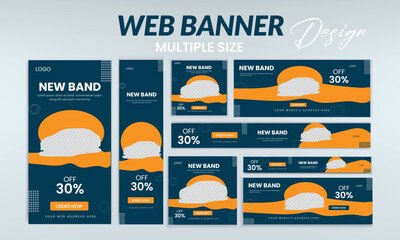 Simple and Modern Gradient Blue cover header background for website design, Social Media Cover ads banner, flyer, invitation card. Web Banner  Design Layout Set .