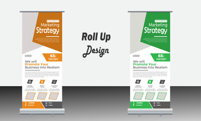 Creative business roll up banner design template.
