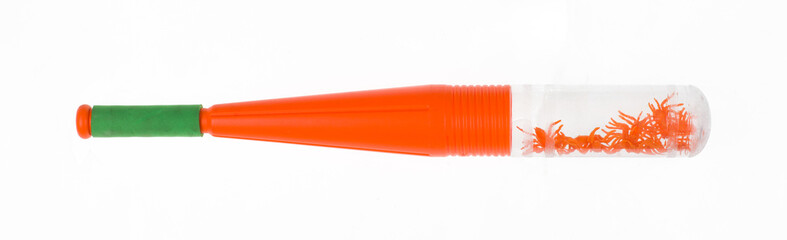 halloween baseball bat with spiders isolated on white background