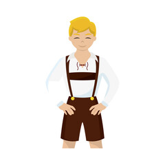 Isolated handsome male character with traditional german clothes Vector