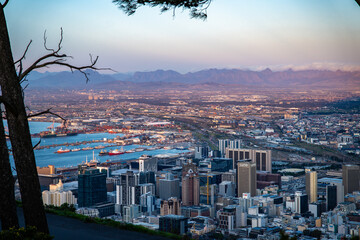View of Cape Town from Signall hill viewpoint, in Western Cape, South Africa