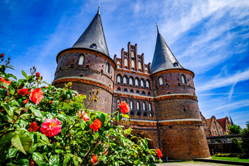 historic buildings at the old town of Luebeck - Germany - 641449253
