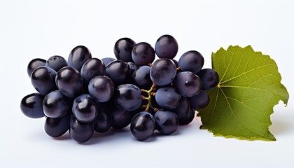 Fototapeta premium Black grapes in white background