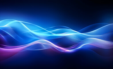 Beautiful abstract wave technology background with digital blue light effect. 