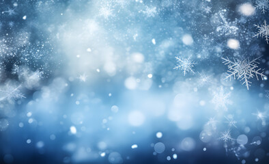 Fototapeta na wymiar Winter blurred background with snowflakes. 