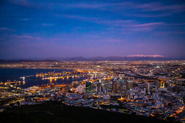 Fototapeta na wymiar View of Cape Town from Signall hill viewpoint, in Western Cape, South Africa