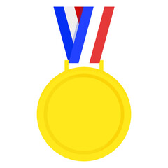 Gold medal with French flag ribbon