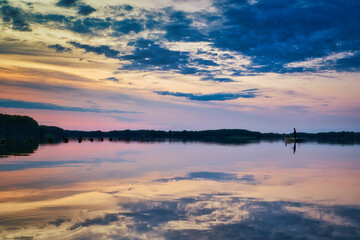 sunset on the lake - Sunset - Landscape - Beautiful - silhouette  - Sunrise Sea - Colorful - Reed - Clouds - Sky - Sundown - Sun	