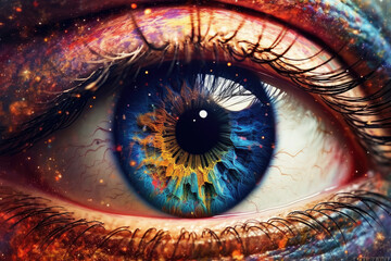 macro view of the human eye
