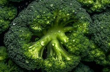 Broccoli top view. Generate Ai