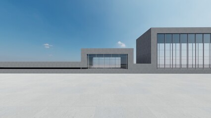 Fototapeta na wymiar 3d rendering architecture background modern building geometric shape