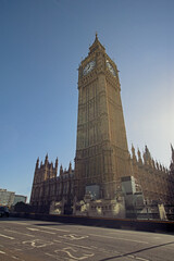 Fototapeta na wymiar London. Beautiful sky colors over Westminster and background the Big Ben.