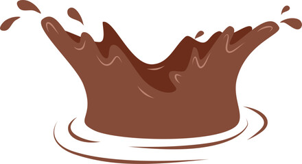 Chocolate splash, melting chocolate Illustration