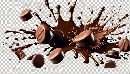 Splash aus flüssiger Schokolade