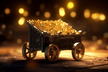 Gold cart mine. Generate Ai