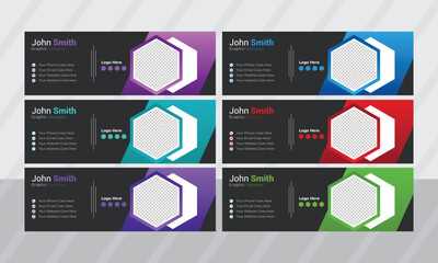 trend email signature design template vector file modern layout