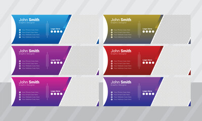 modern and trend email signature design template vector file
