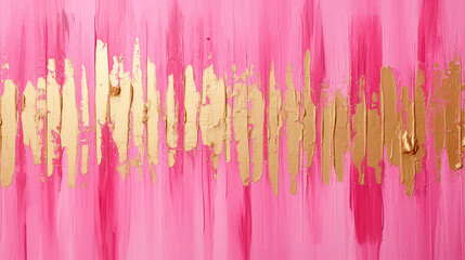 Paintbrush Stroke Background in Pink & Gold Created with Generative AI Technology