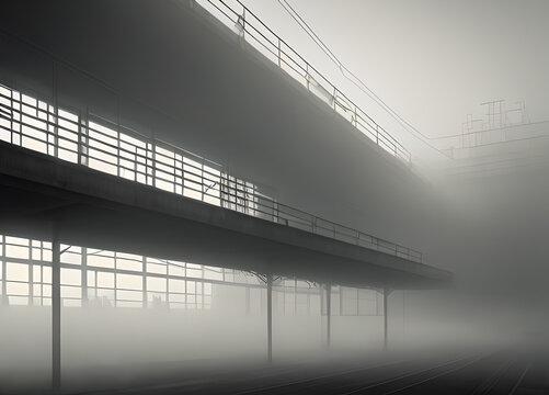 Foggy dark city, Generative AI