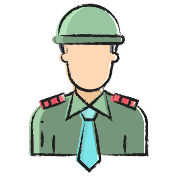 Hand drawn Army officer icon
