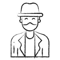 Hand drawn robber icon
