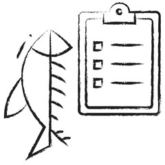 Hand drawn Fish study icon