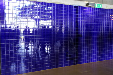 purple blue ceramic tile decorative wall