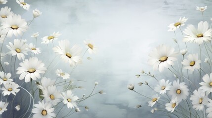 white daisies flower background with a copy space for text