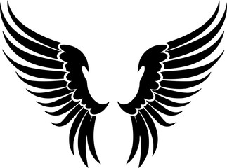 Obraz premium Angel Wings | Minimalist and Simple Silhouette - Vector illustration