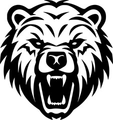 Bear | Black and White Vector illustration